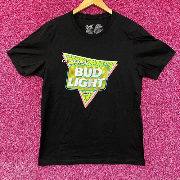 Brew City Beer Gear Genuine Bud Light Beer Retro Style T-Shirt Large - Picture 1 of 4